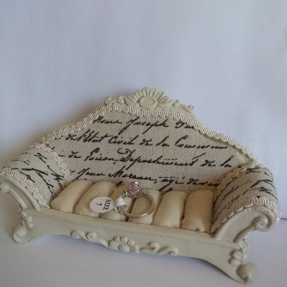 Pink Sapphire & White Topaz Silver Ring - Picture 3 of 4